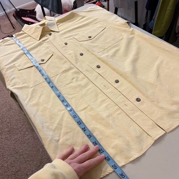 Le Truc Germany Made Pale Yellow Oversized Button Down Shirt Size Large - Picture 10 of 11